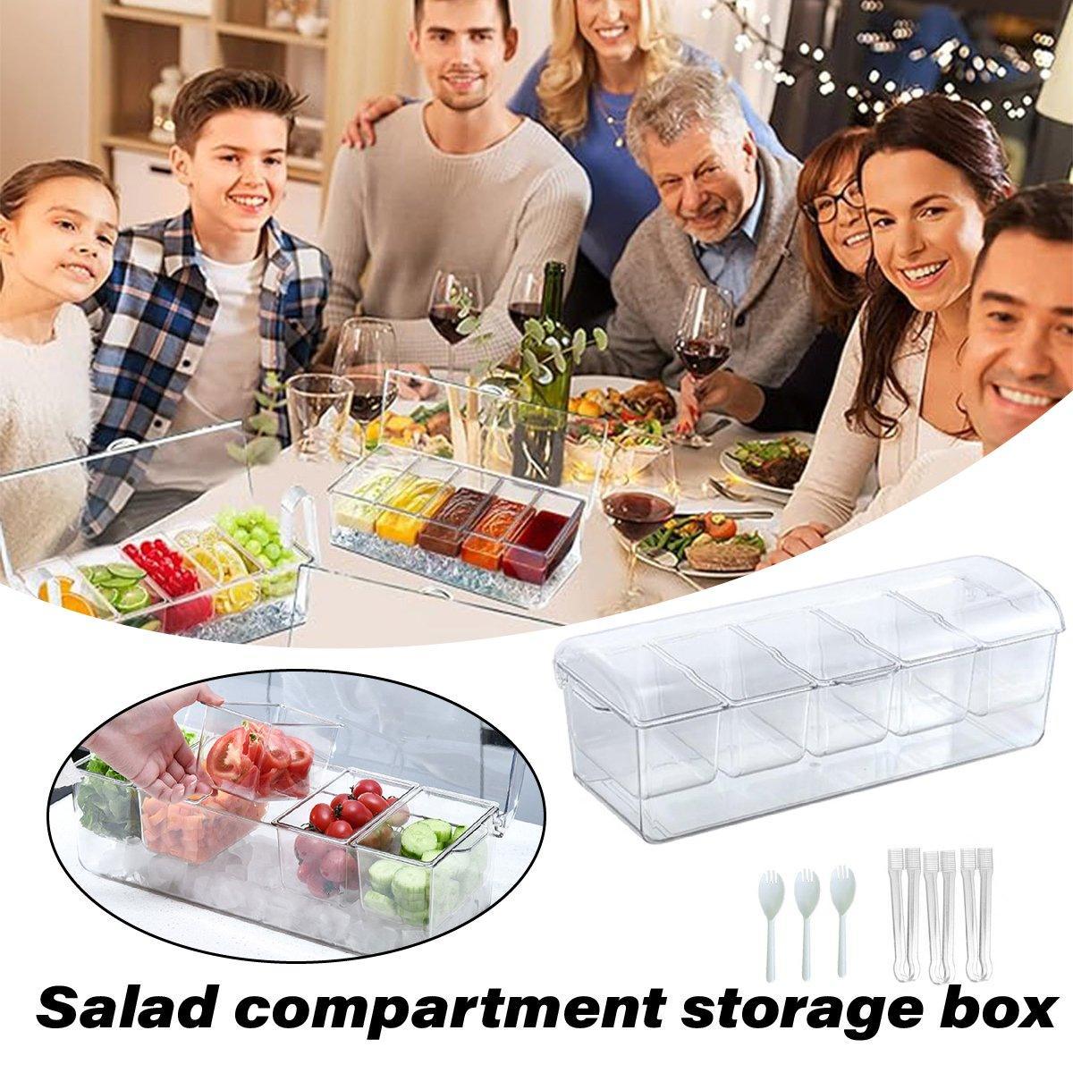 Outdoor Picnic Ice Box Split Salad Plate Fresh-keeping Food Storage Container