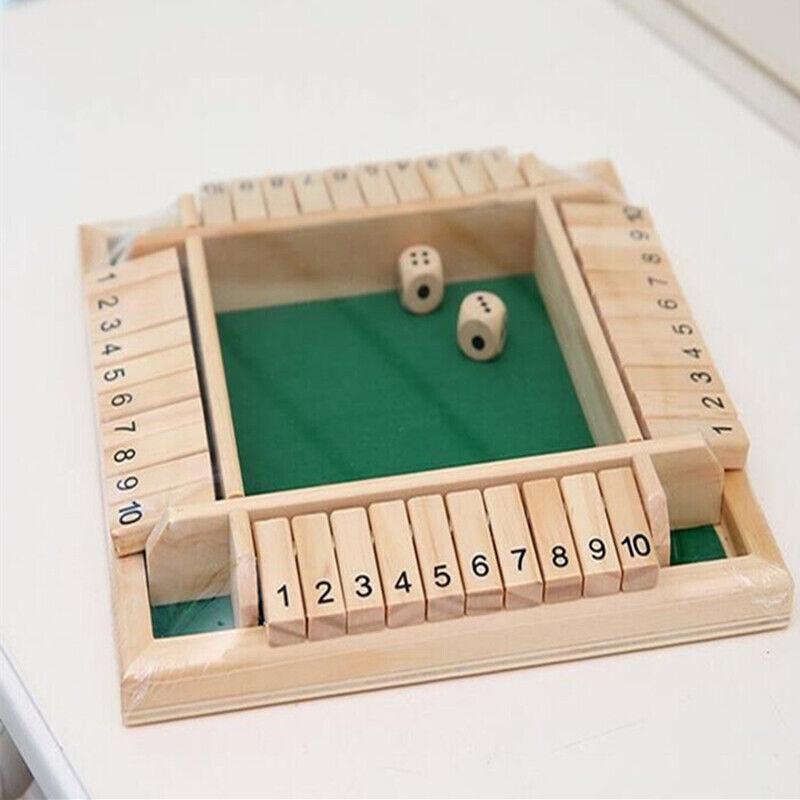 Shut The Box Game Wooden Board Number Drinking Dice Toy Family Traditional Au Dm - Red #1