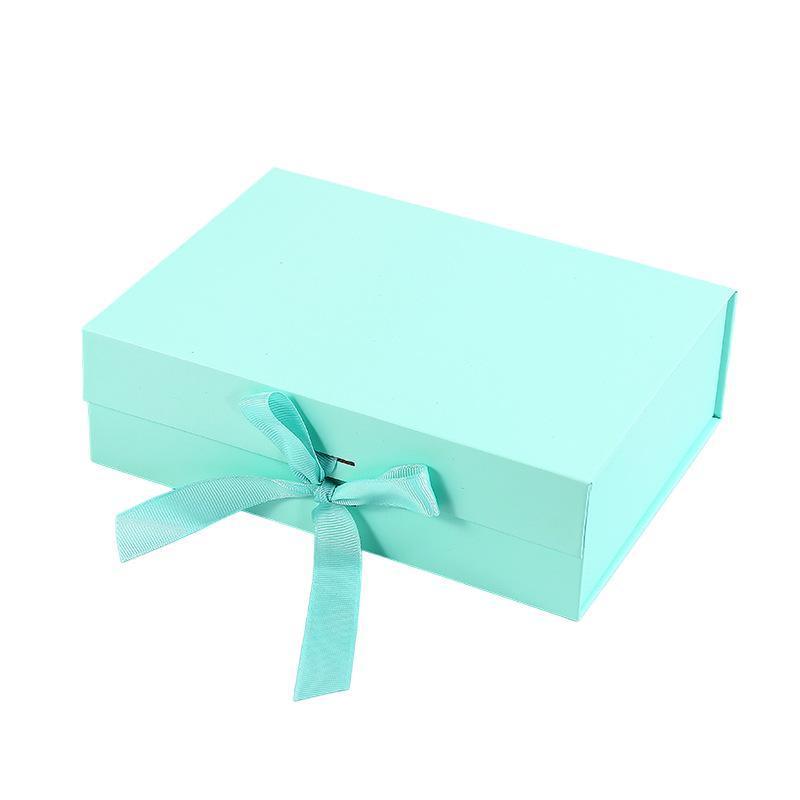 Elegant Ribbon Flip Folding Gift Boxes Multiple Colors High-Quality Cardboard - Orange
