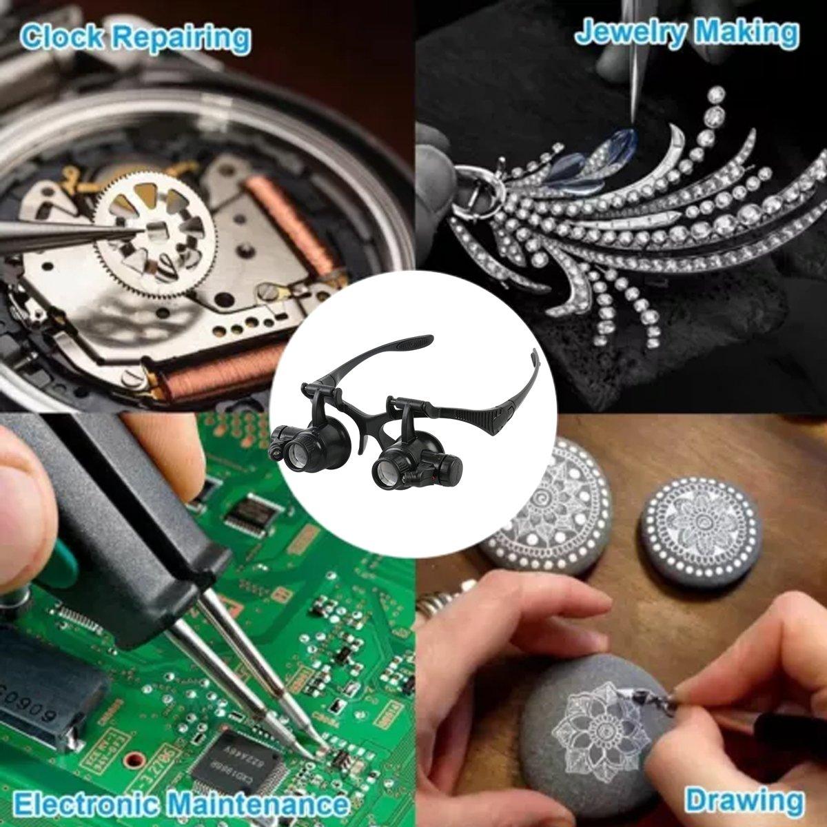 Head Mounted Bifocal Magnifier Jewellery Watch Repair High Magnification Tool