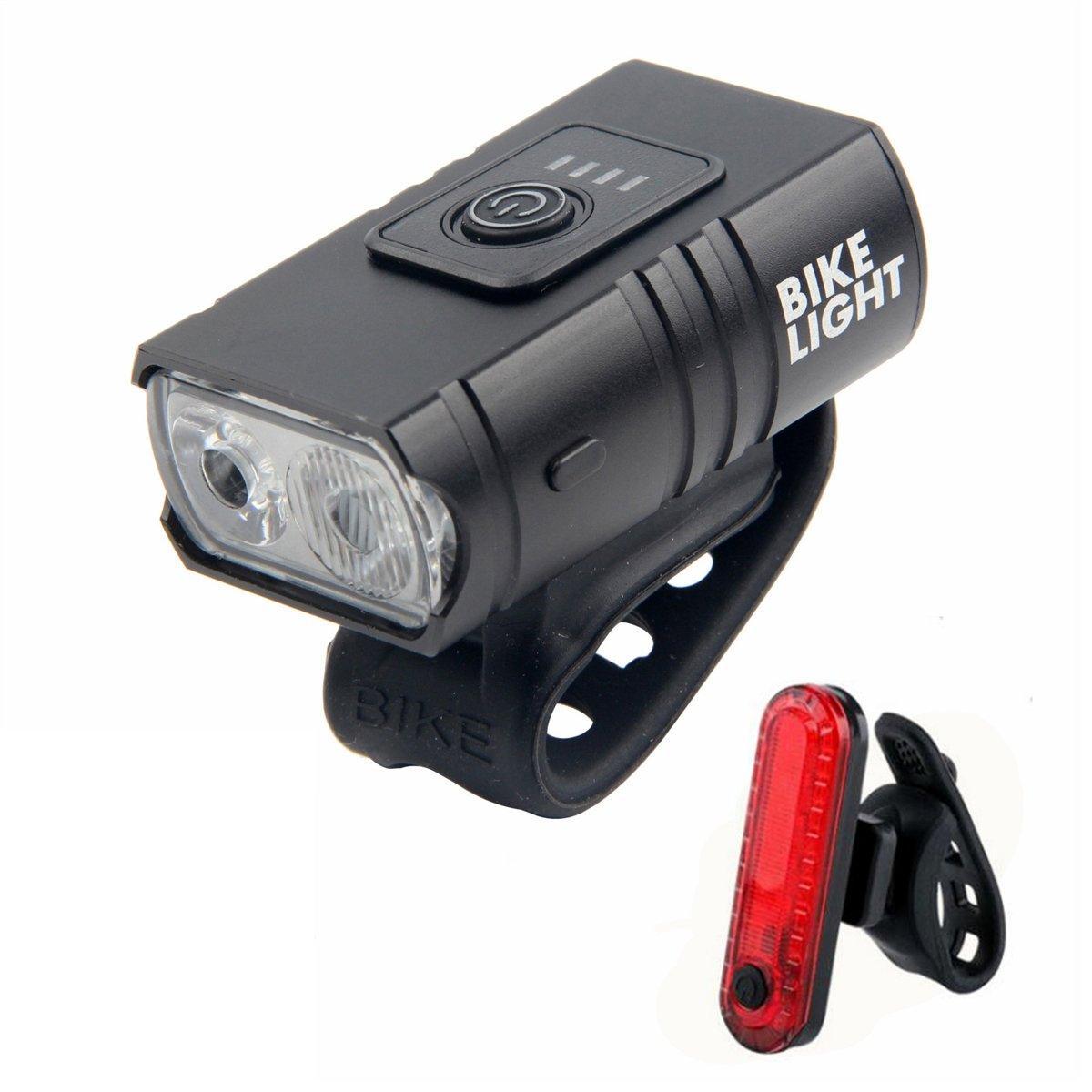 Bike Light Set Rechargeable LED Bicycle Lights Waterproof Front Rear Headlight - Bike Headlight+Taillight