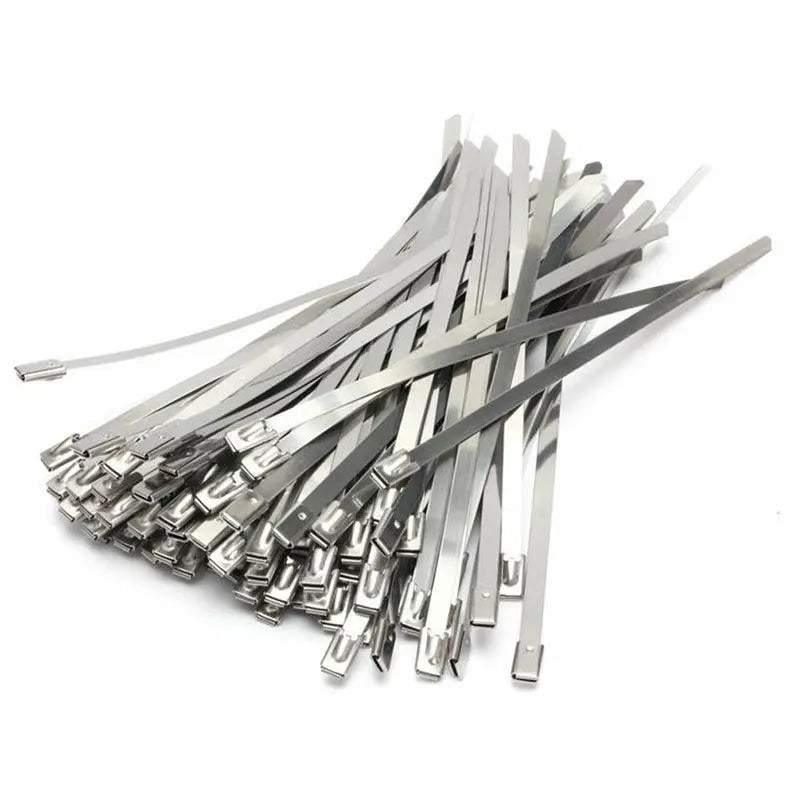 100x Stainless Steel Cable Ties SS304 Marine Grade Zip Strap Locking Wrap 100-800mm - 4.6*600mm