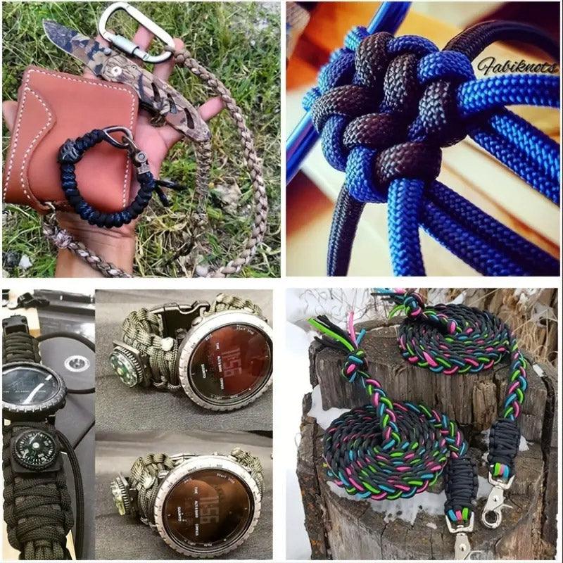 100m Paracord Outdoor Camping Binding Braided Rope Survival Gear Hiking Rope - Orange