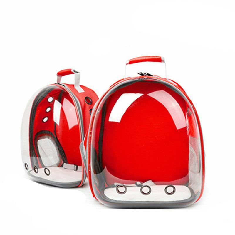 Pet Outdoor Carrier Backpack Cat Dog Puppy Travel Space Capsule Shoulder Bag - Pink