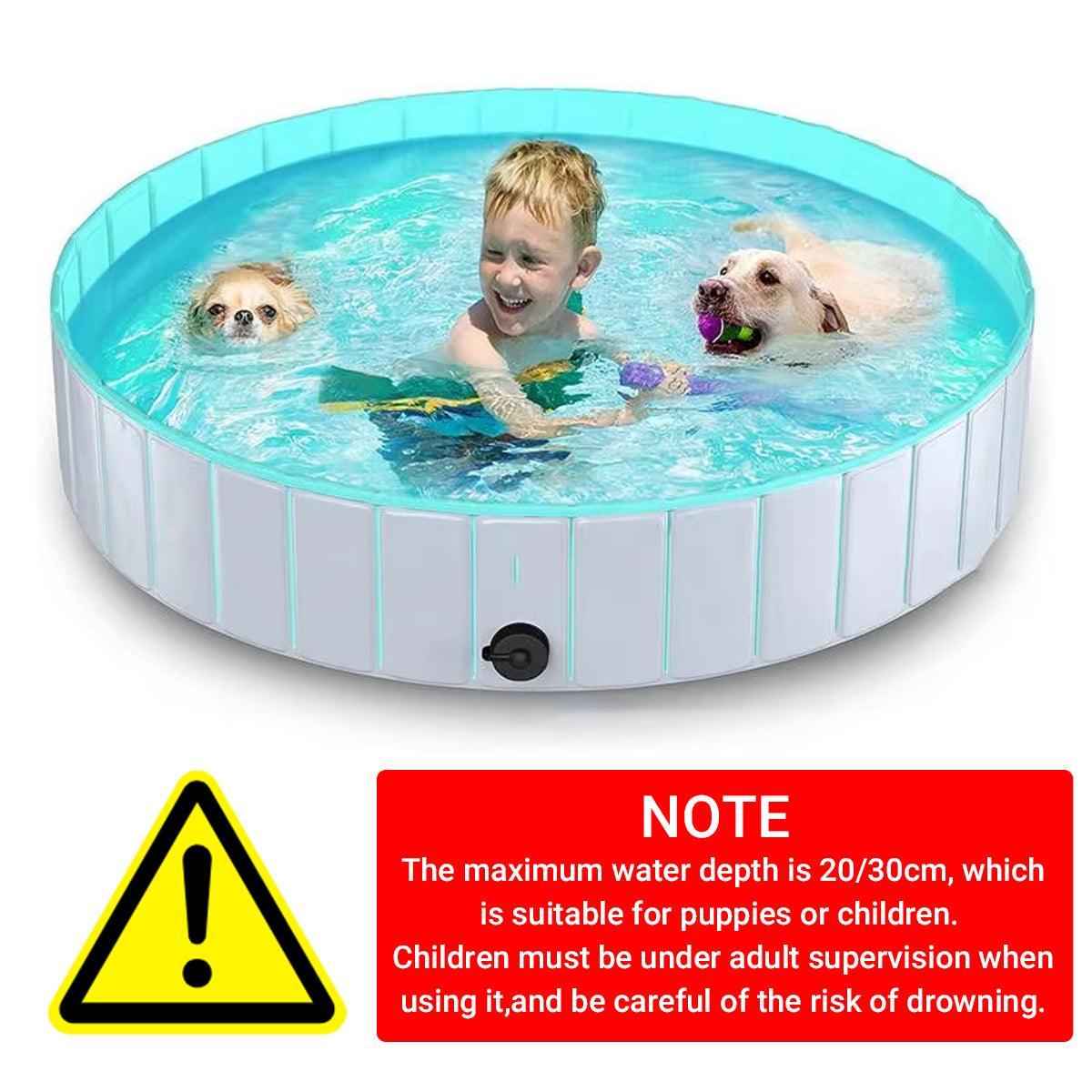 Pet Swimming Pool Foldable Portable Pool for Dogs Outdoor Summer Play - Grey-80x20cm
