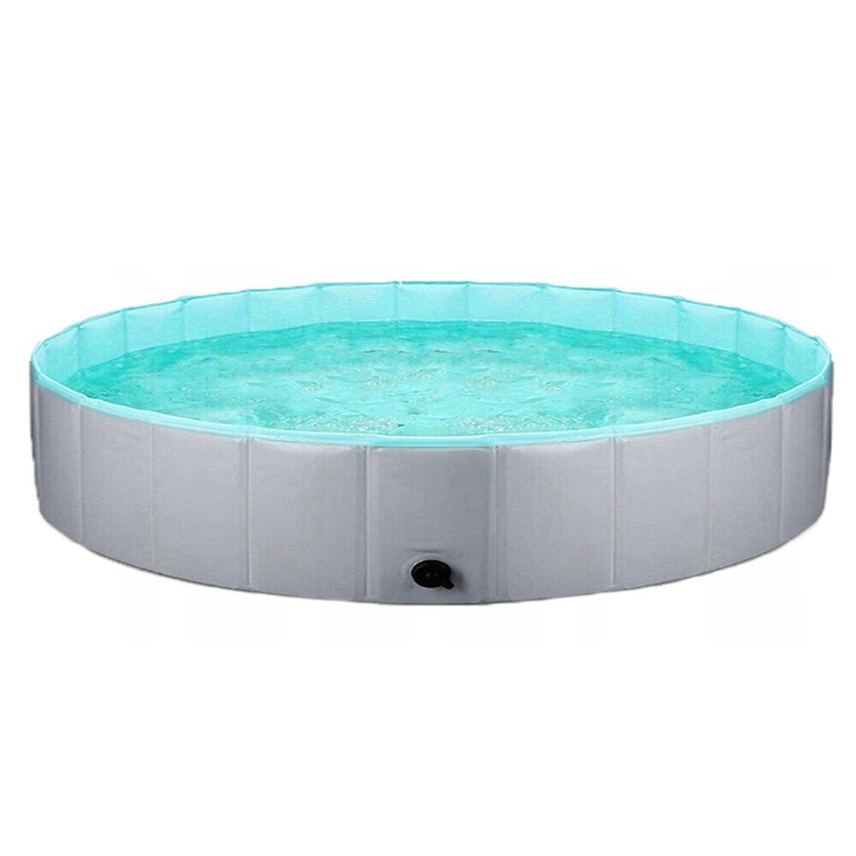 Pet Swimming Pool Foldable Portable Pool for Dogs Outdoor Summer Play - Grey-80x20cm