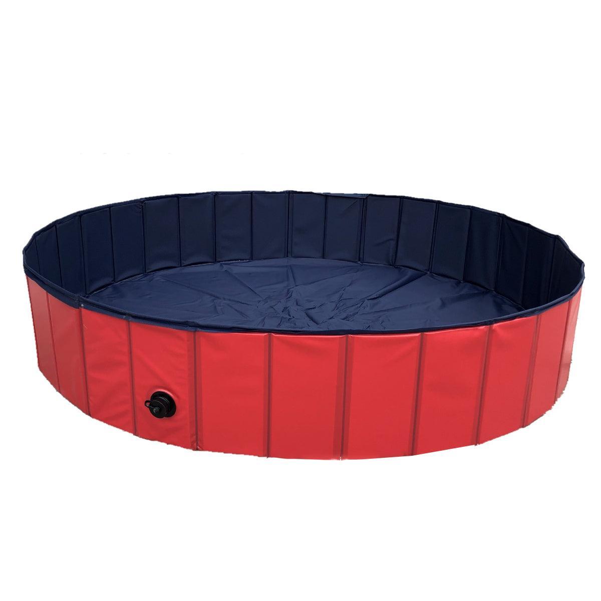 Pet Swimming Pool Foldable Portable Pool for Dogs Outdoor Summer Play - Red-120x30cm