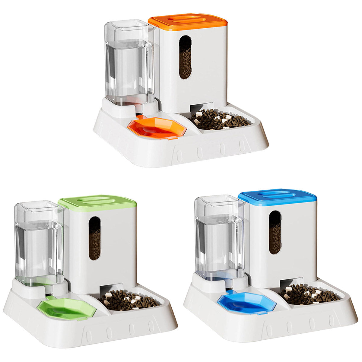 Pet Water Dispenser Automatic Feeder Bowl Cat Dog Drinking Fountain Food Feeding - Green