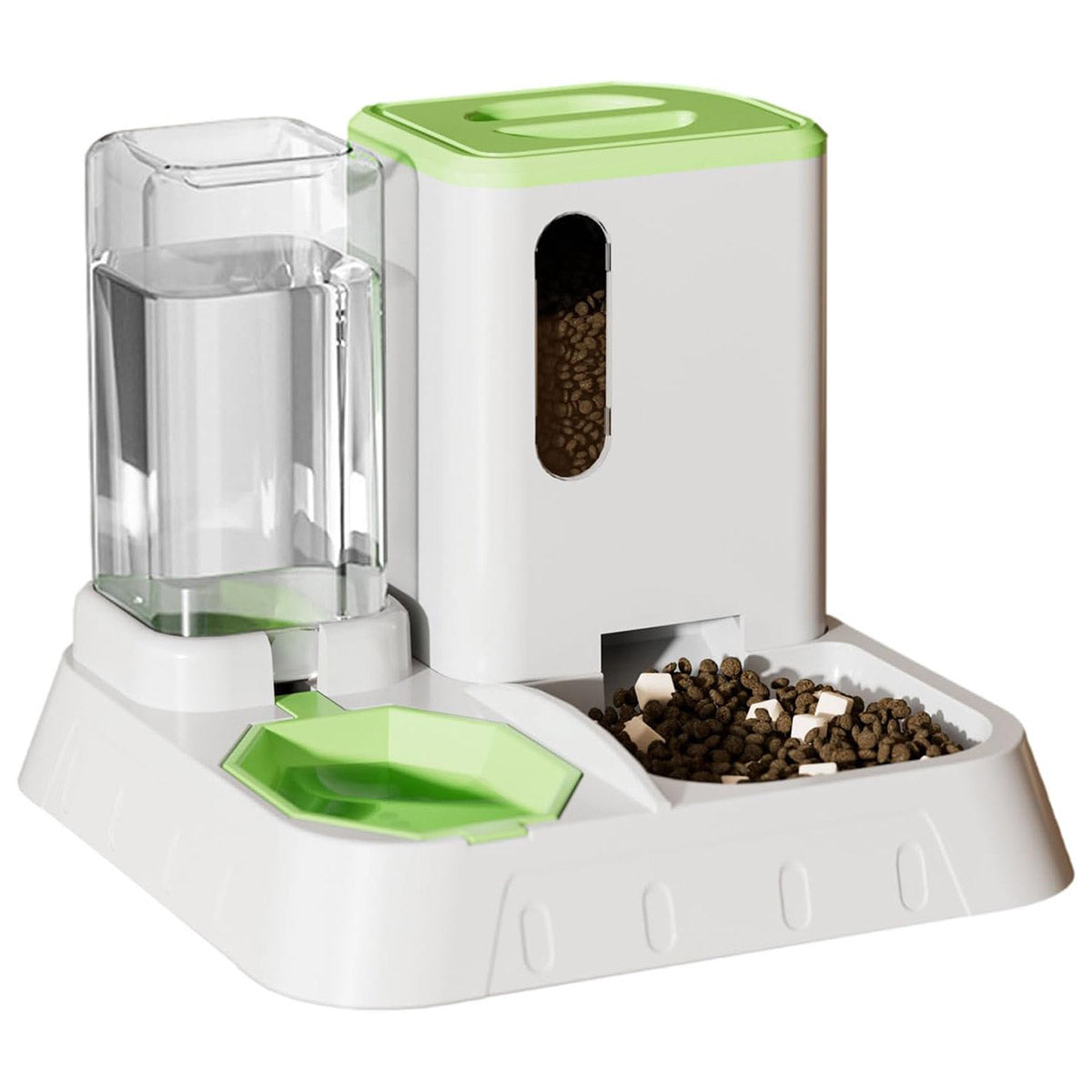Pet Water Dispenser Automatic Feeder Bowl Cat Dog Drinking Fountain Food Feeding - Green