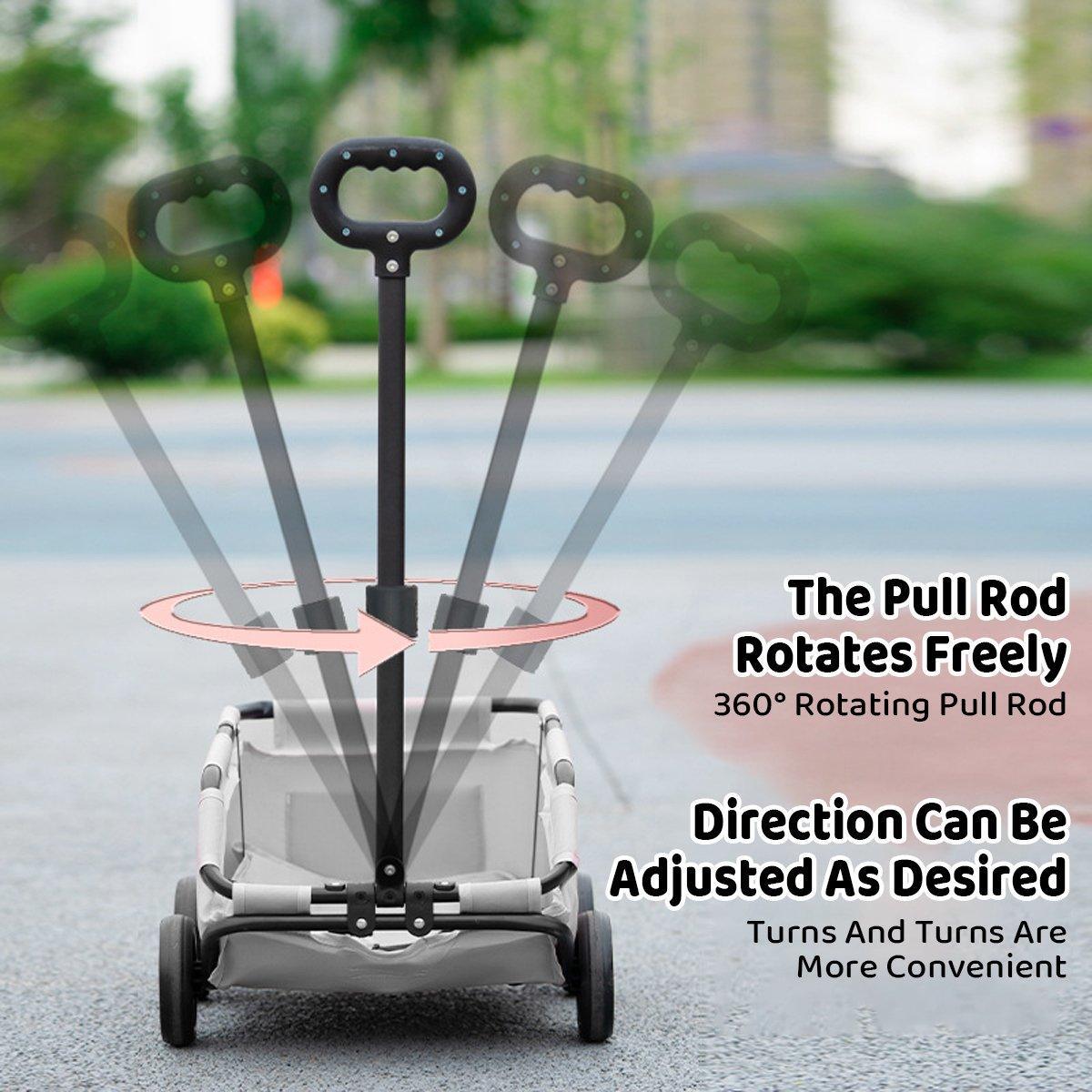 Pet Stroller Dog Cat Carrier Cart Travel Foldable Puppy Trolley Travel Outing - Black