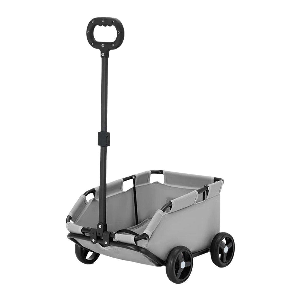 Pet Stroller Dog Cat Carrier Cart Travel Foldable Puppy Trolley Travel Outing - Grey