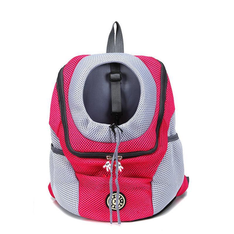 L Size Puppy Travel Mesh Pet Dog Carrier Backpack Front Travel Portable Shoulder Bag - Black