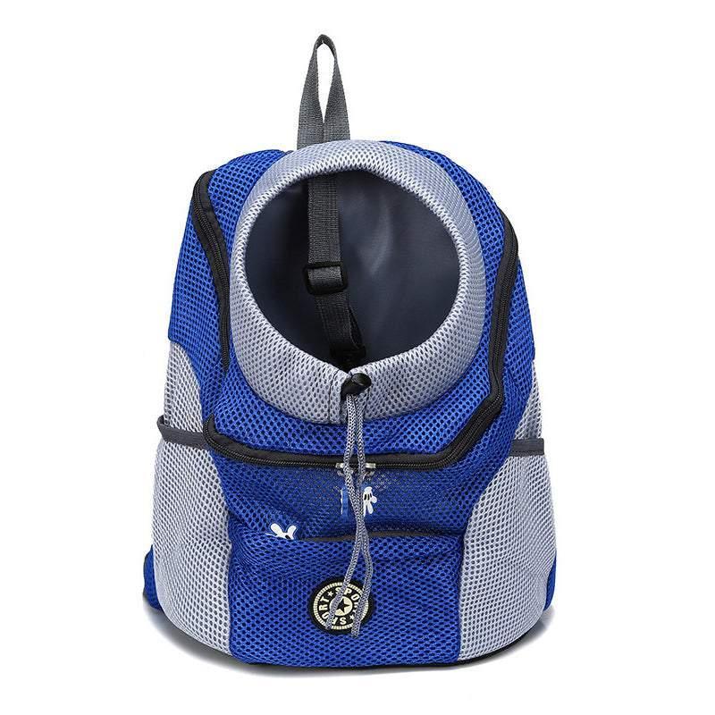 S Size Puppy Travel Mesh Pet Dog Carrier Backpack Front Travel Portable Shoulder Bag - Blue