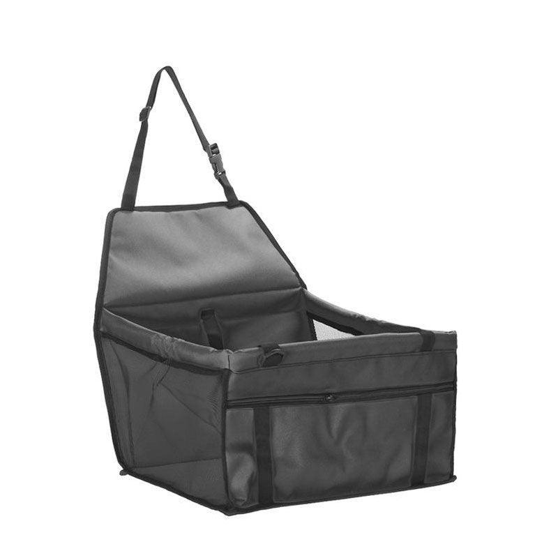 Pet Car Booster Seat Travel Carrier Basket for Cats Dogs with Secure Design - Grey
