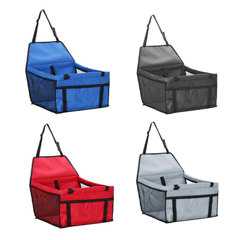 Pet Car Booster Seat Travel Carrier Basket for Cats Dogs with Secure Design - Red