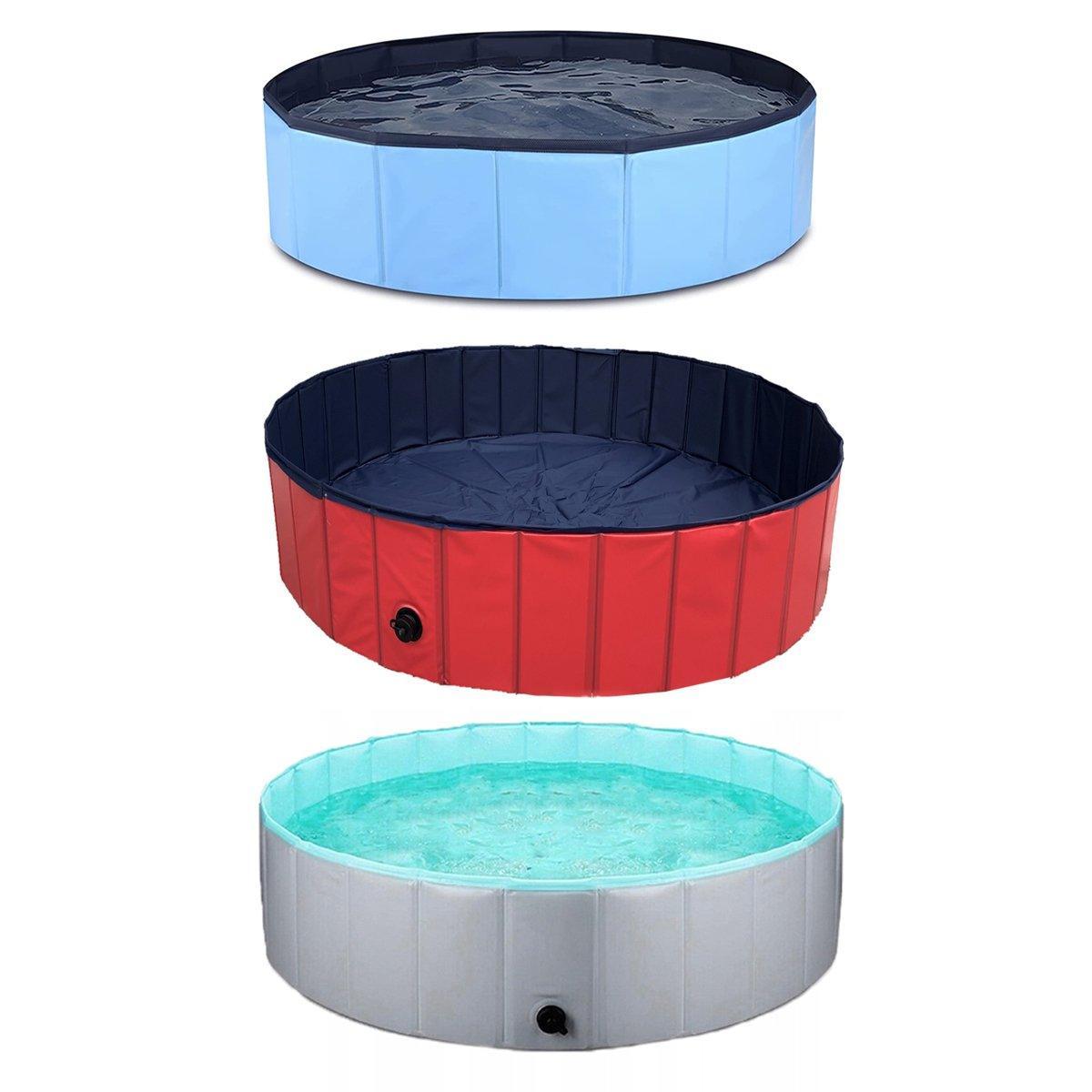Pet Swimming Pool Foldable Portable Pool for Dogs Outdoor Summer Play - Blue-120x30cm