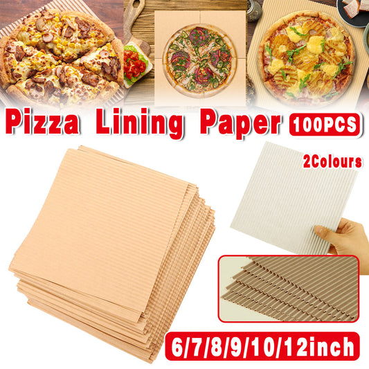 100PCS Pizza Box Pads Greaseproof Paper Food Liners Oil Resistant Pizza Mat - 10inch