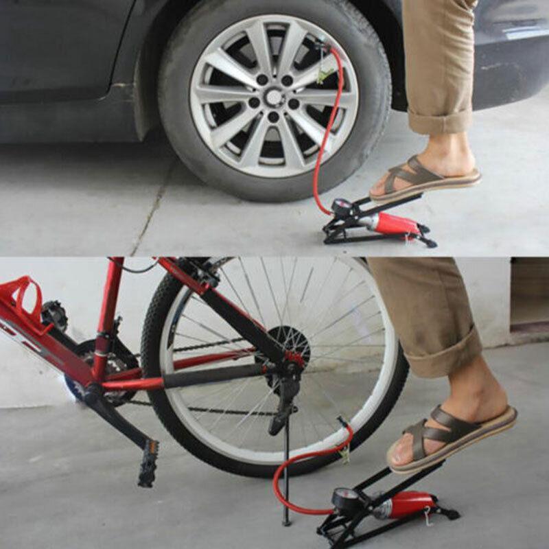 High Pressure Foot Pump Bicycle Ball Motorbike Car Type Inflator Tire Air Pump