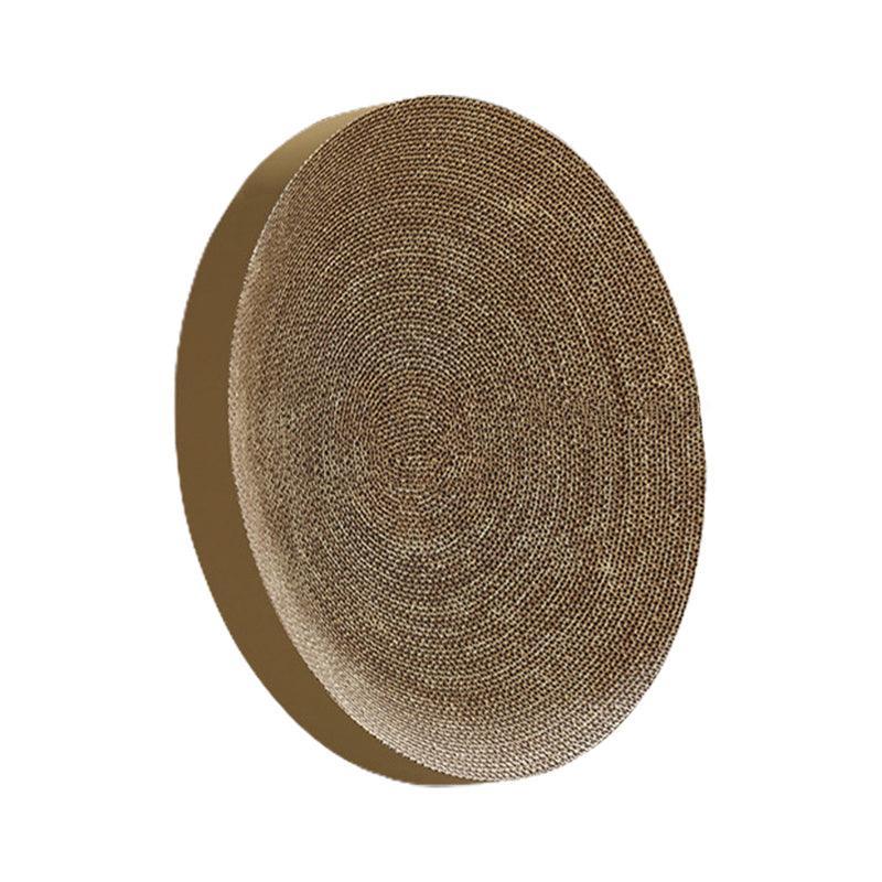 Cat Scratcher Lounge Bed Toy 40cm Round Foldable Cardboard Pad with Ball Track - Blue