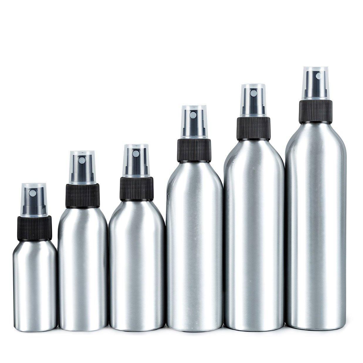 10pcs Travel Size Refillable Aluminum Spray Bottles Toner Cleaning Solution Mist - 10pcs-200ml