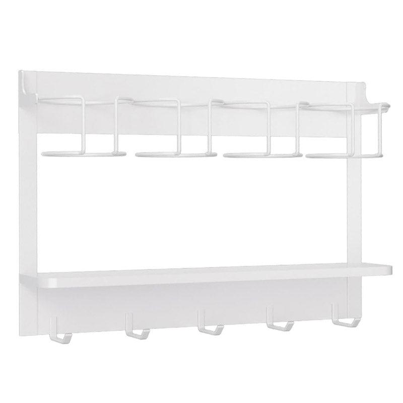 Magnetic Mug Organizer Cup Holder Wall Mount Storage for Kitchen Office Home Use - White