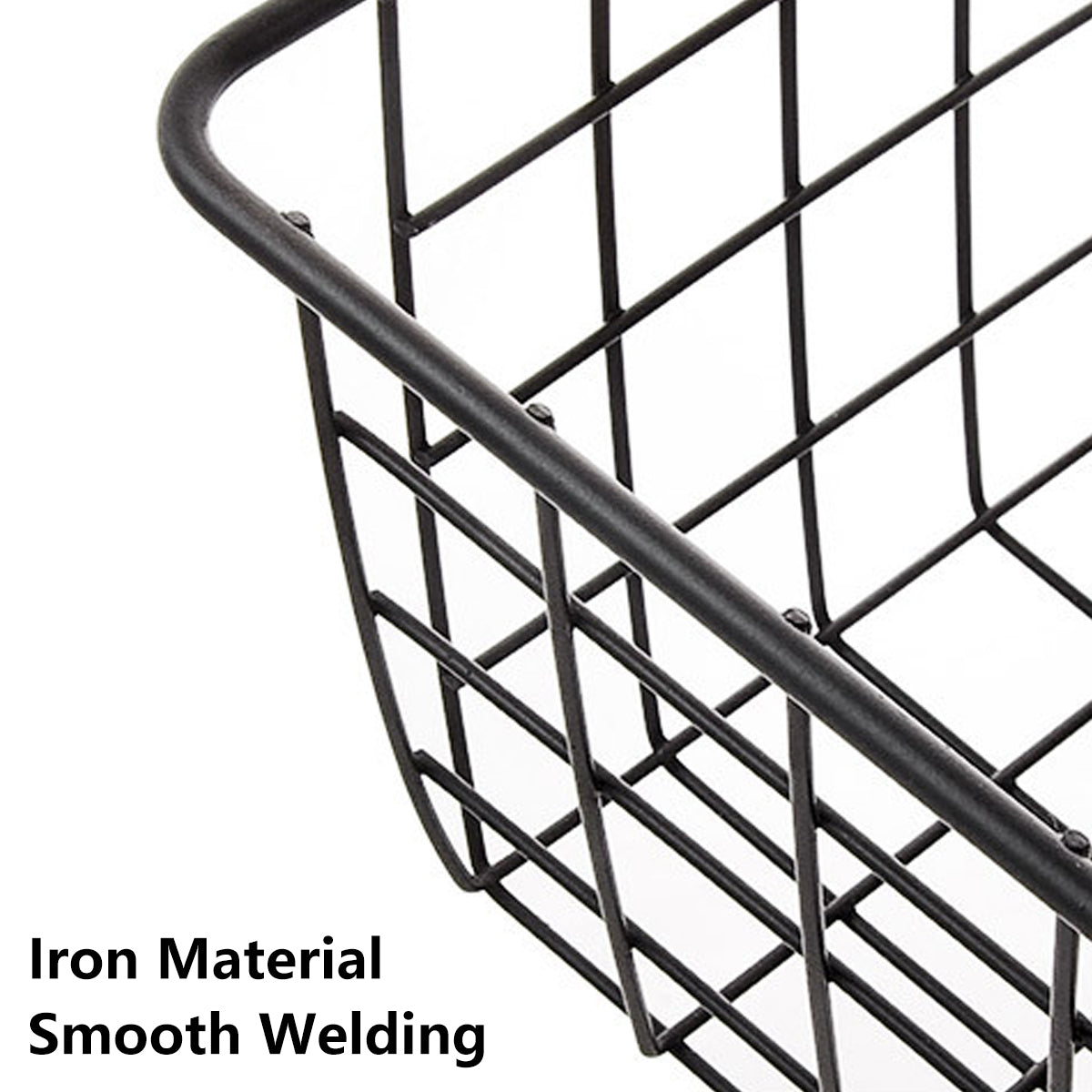 2pcs Wire Storage Basket Durable Metal Kitchen Cabinet Pantry Office Organiser