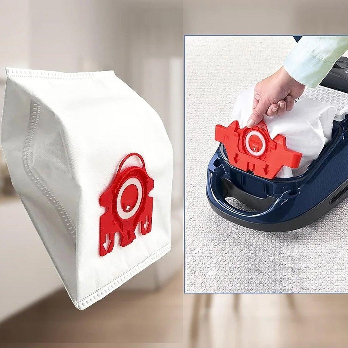 12x Vacuum Cleaner Bags for Miele 3D GN Complete C2 C3 S2 S5 S8 S5211 Models - Red