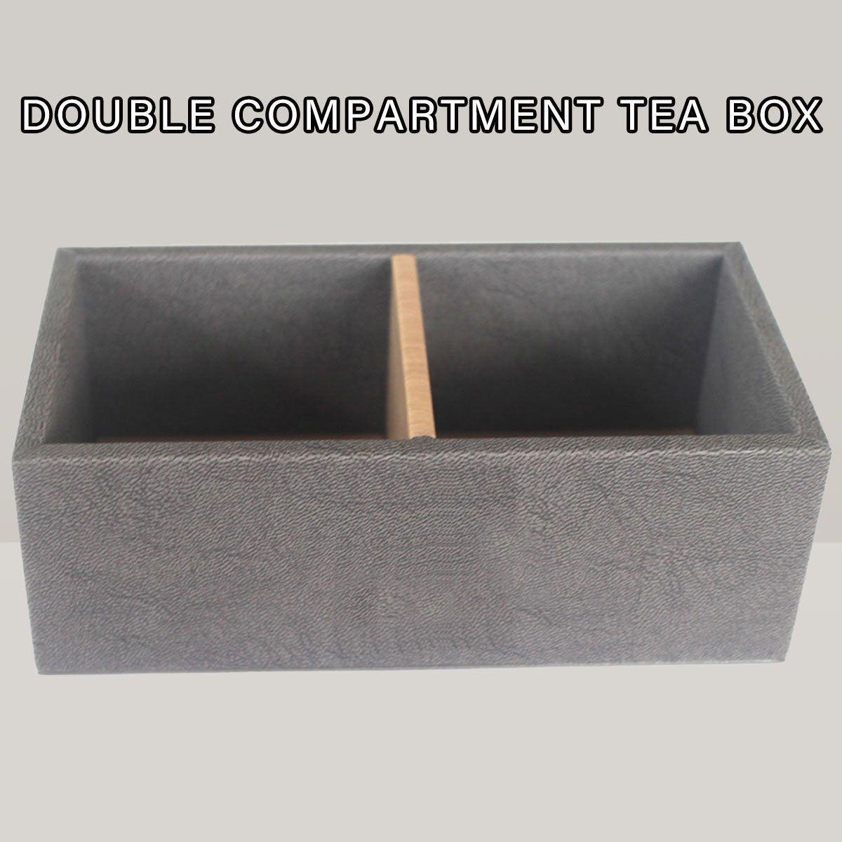 Double Compartment Tea Caddy Hotel Room Storage Organizer for Tea Bags Sugar