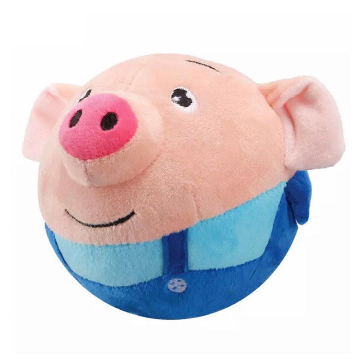 Interactive Jumping Pig Toy for Pets Dogs Cats Fun Animal Bouncing Play Toy - Red