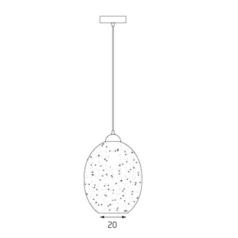 Moravian Glass Oval Pendant Light - Copper