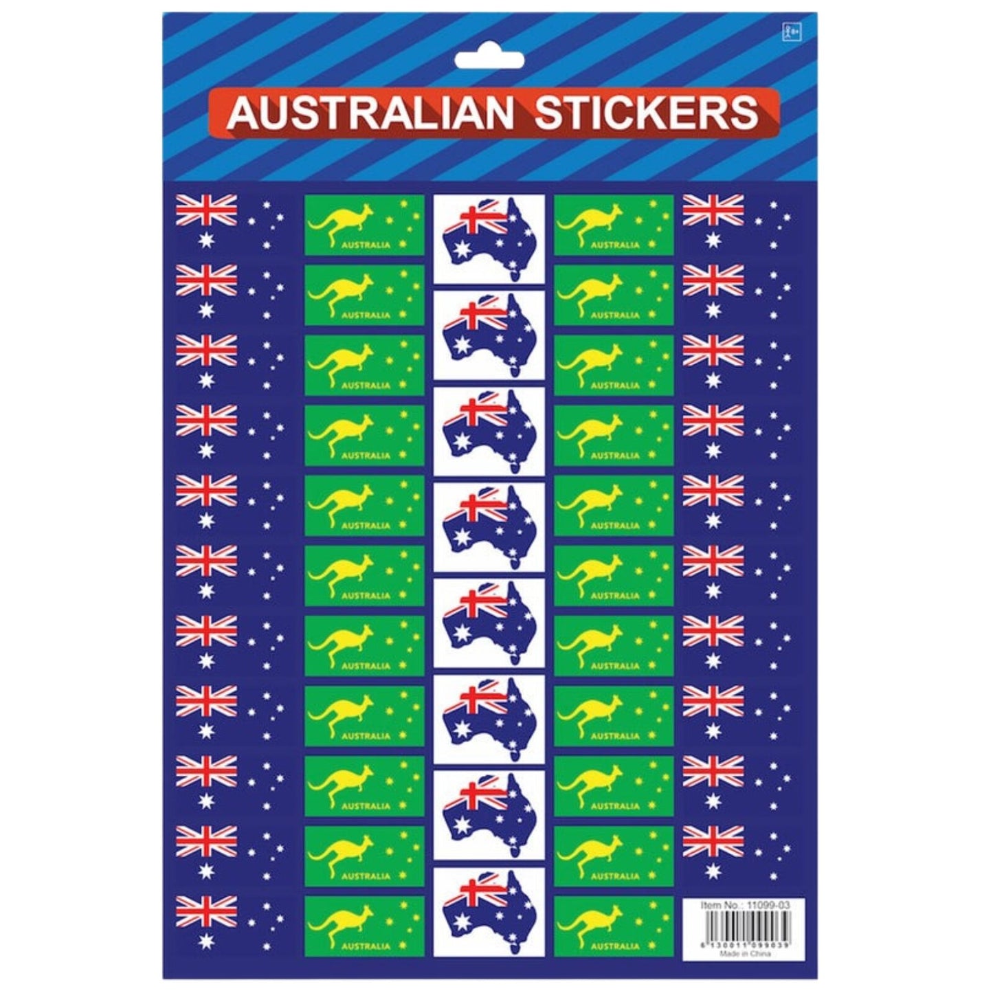 Australian Flag Stickers ¨C A4 Sheet of Festive Stickers for Australia Day Celebrations