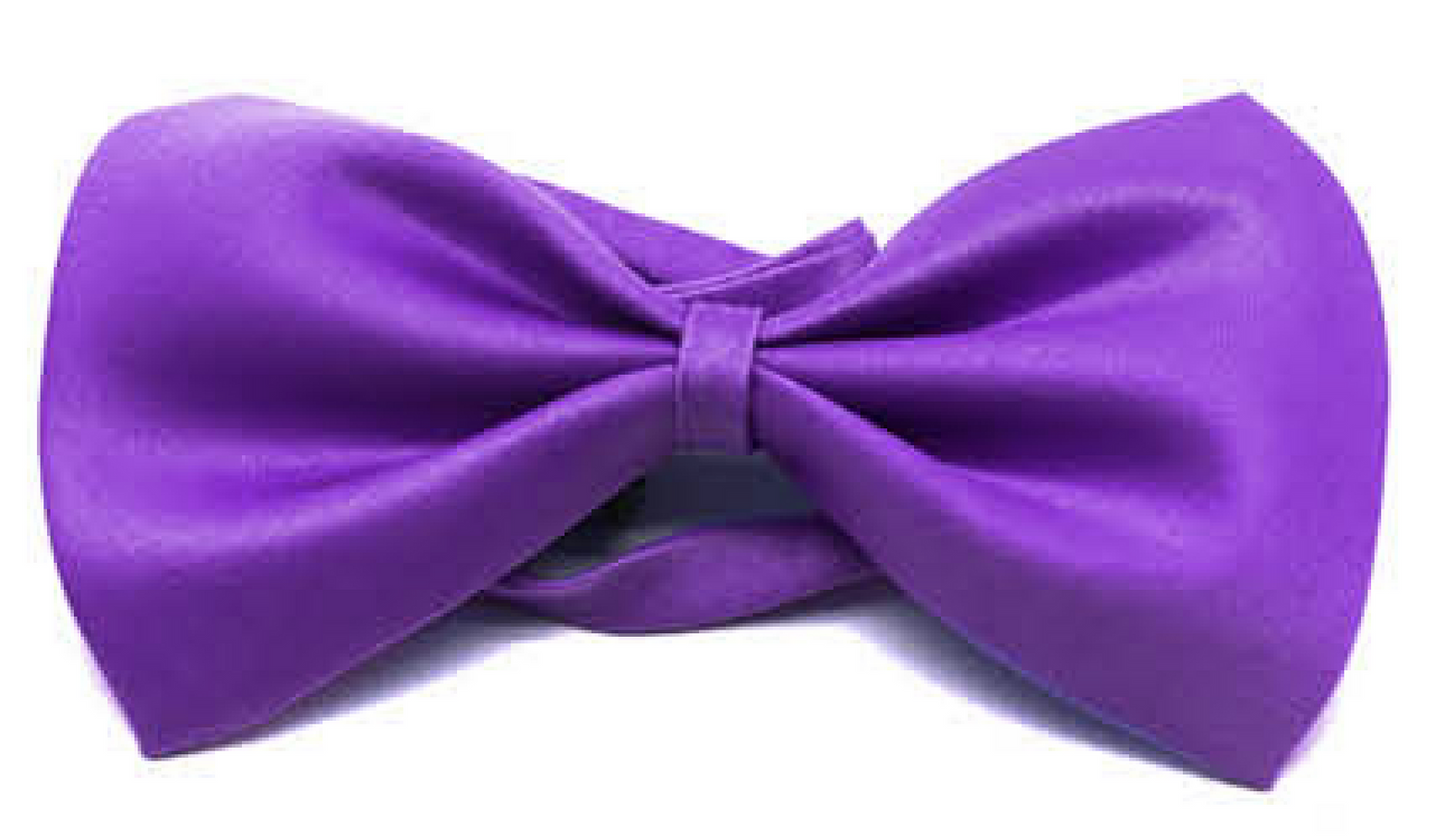 Mens BOW TIE Wedding Tuxedo Formal Bestman Necktie Classic Plain Party - Purple