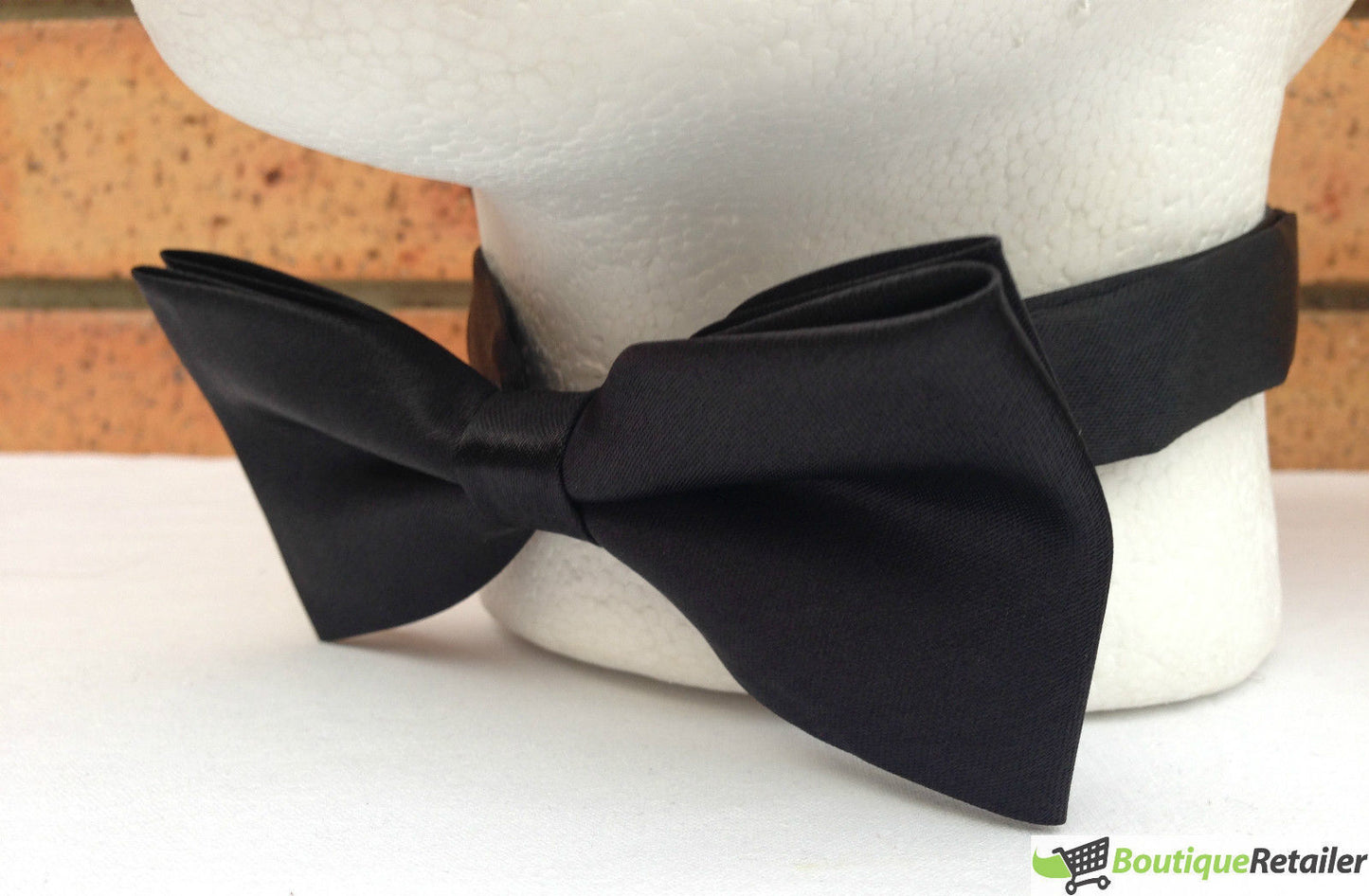 Mens BOW TIE Wedding Tuxedo Formal Bestman Necktie Classic Plain Party - Black