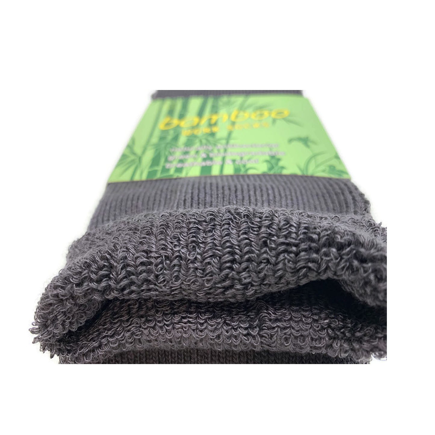 24 Pairs PREMIUM BAMBOO SOCKS Mens Heavy Duty Thick Work Socks Cushion BULK - Charcoal Grey - 6-11