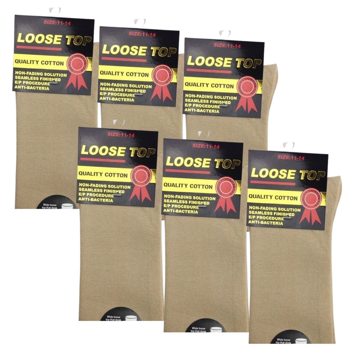 6x Pair COTTON Rich LOOSE TOP SOCKS Dress Medical Circulation Diabetic Comfort - -