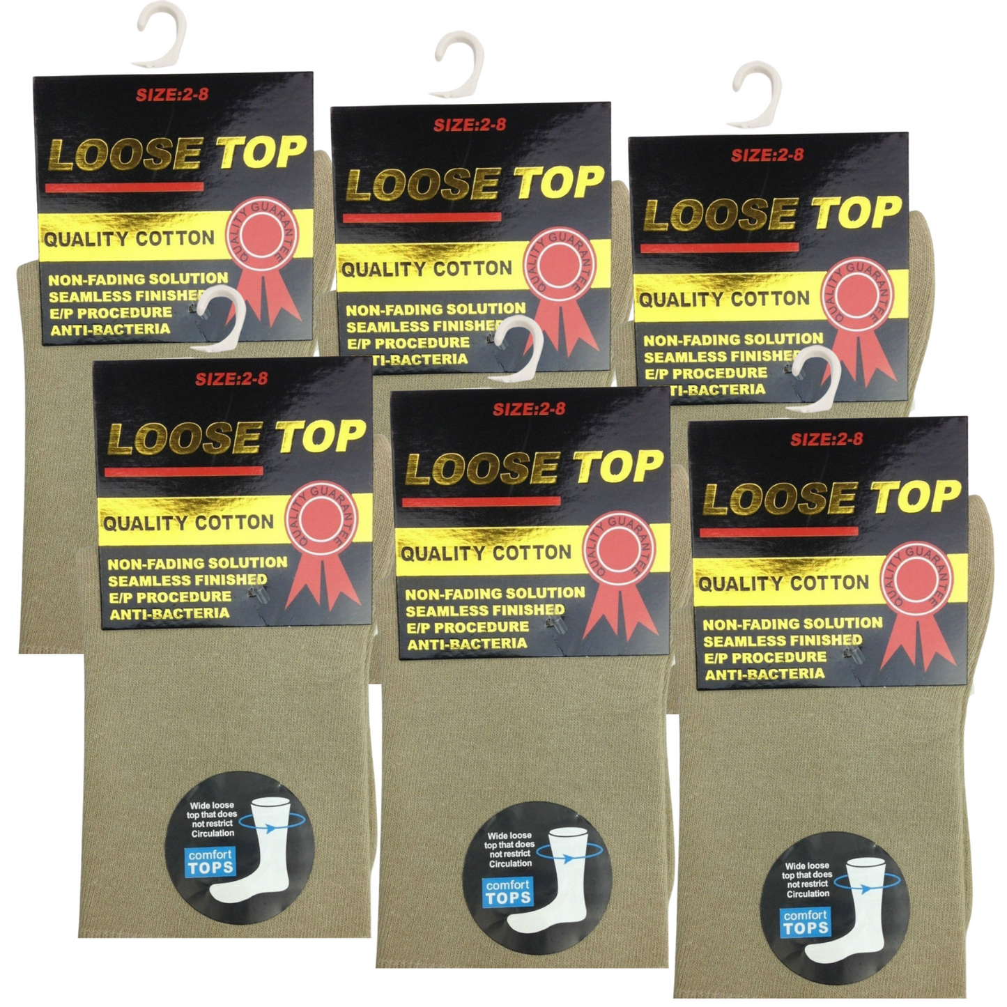 6x Pair COTTON Rich LOOSE TOP SOCKS Dress Medical Circulation Diabetic Comfort - -