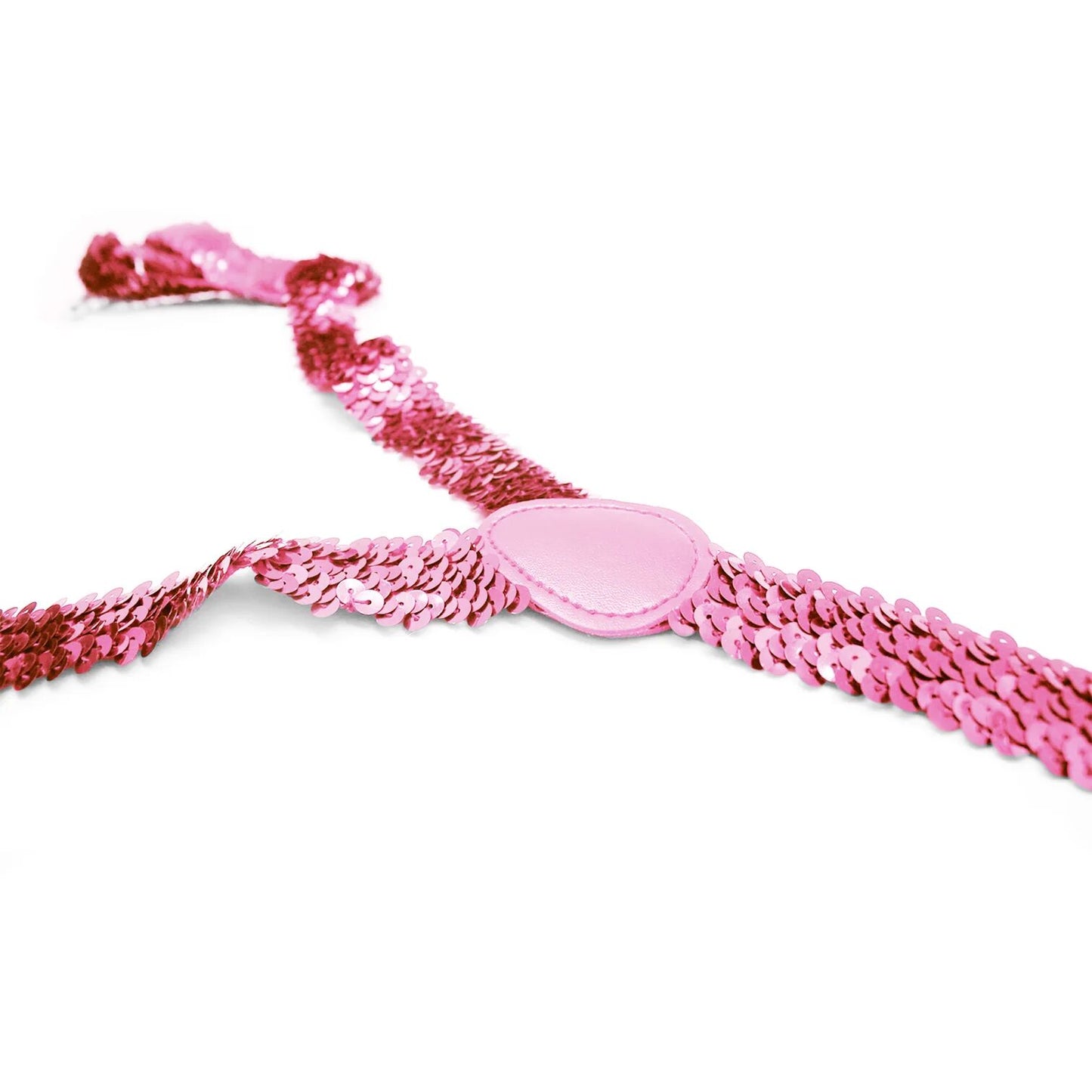 6x Mens Suspenders Braces Adjustable Strong Clip On Elastic Formal Wedding BULK - Light Pink (Sequin)