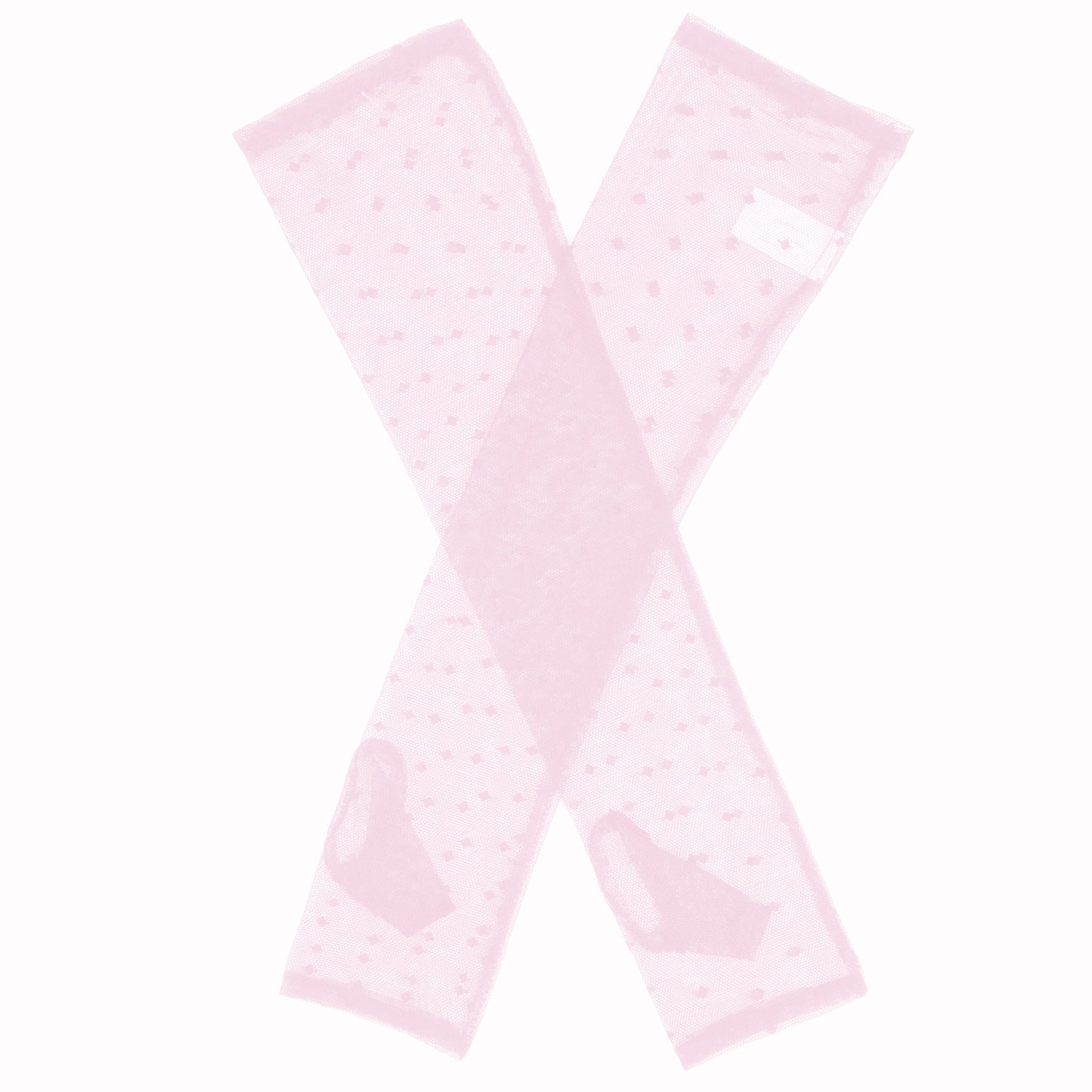 Dents Womens Long Tulle Flock Dot Fingerless Mittens Gloves - Pink