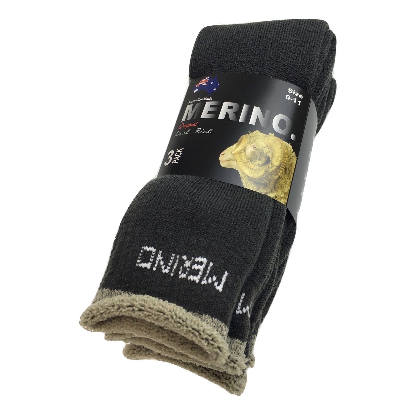 9 Pairs MERINO WOOL SOCKS Mens Heavy Duty Premium Thick Work Socks Cushion BULK - Charcoal - 11-14