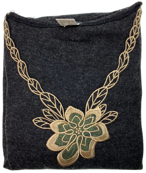 Ladies Merino Wool Blend Long Sleeve Thermal Spencer Top Thermals Underwear - Black - 20-22