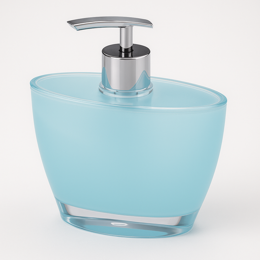 Oval Hand Pump Soap & Lotion Dispenser Empty Bottle in Blue