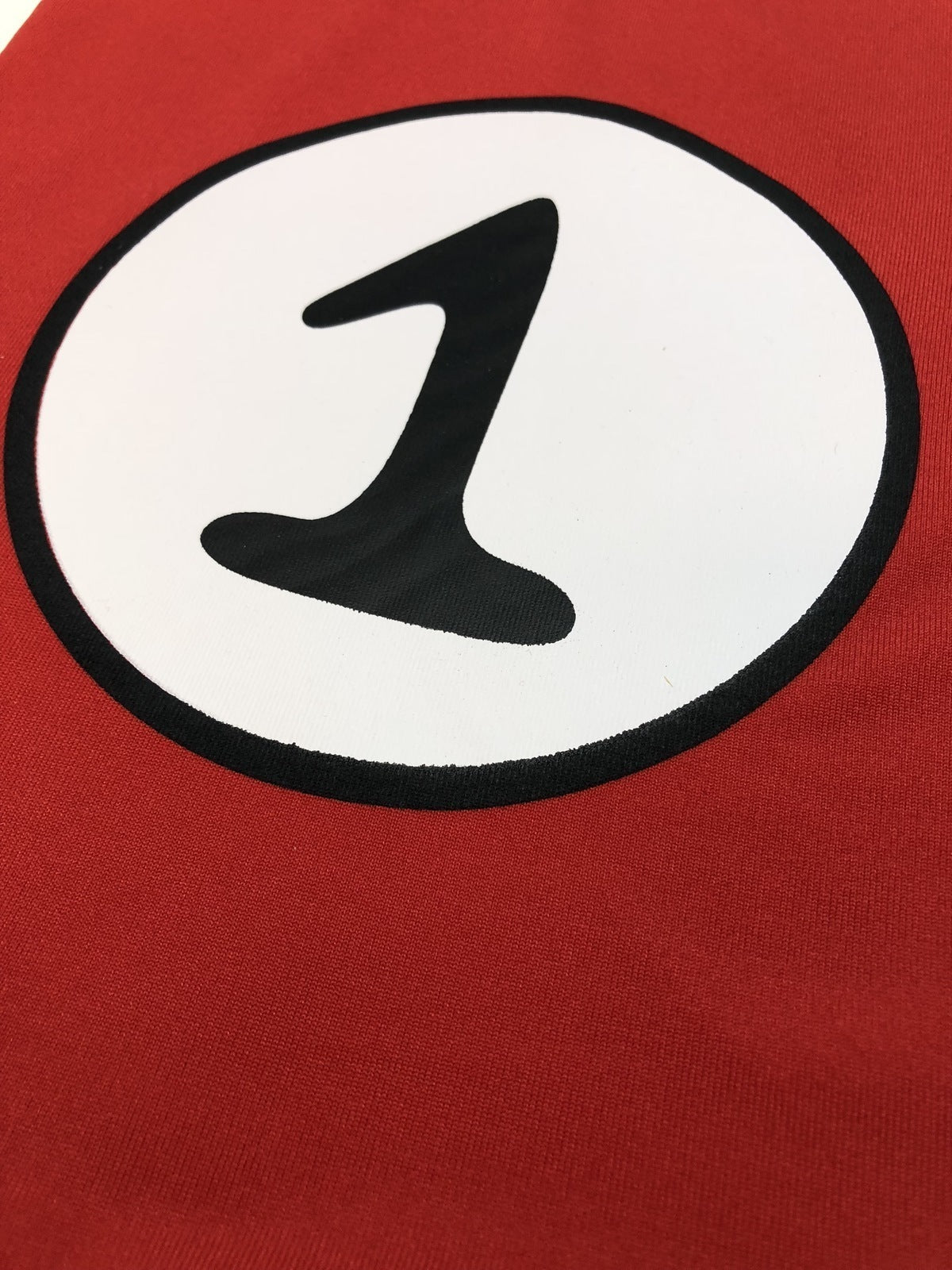 Adult Cat In The Hat Thing 1 Dr Seuss Red Top Party Costume Book Week - L