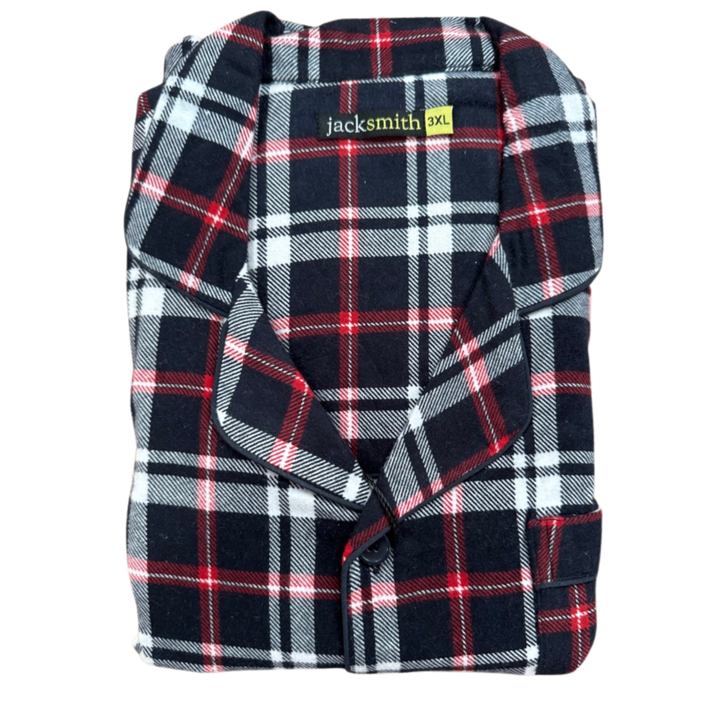 Mens Plus Size Flannelette Pyjamas 100% Cotton PJs Set Top Pants in Red Check - 7XL