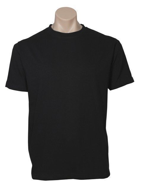 Plain T-Shirt 100% COTTON Basic Blank Tee Mens Ladies Casual BULK Adults - Black - M