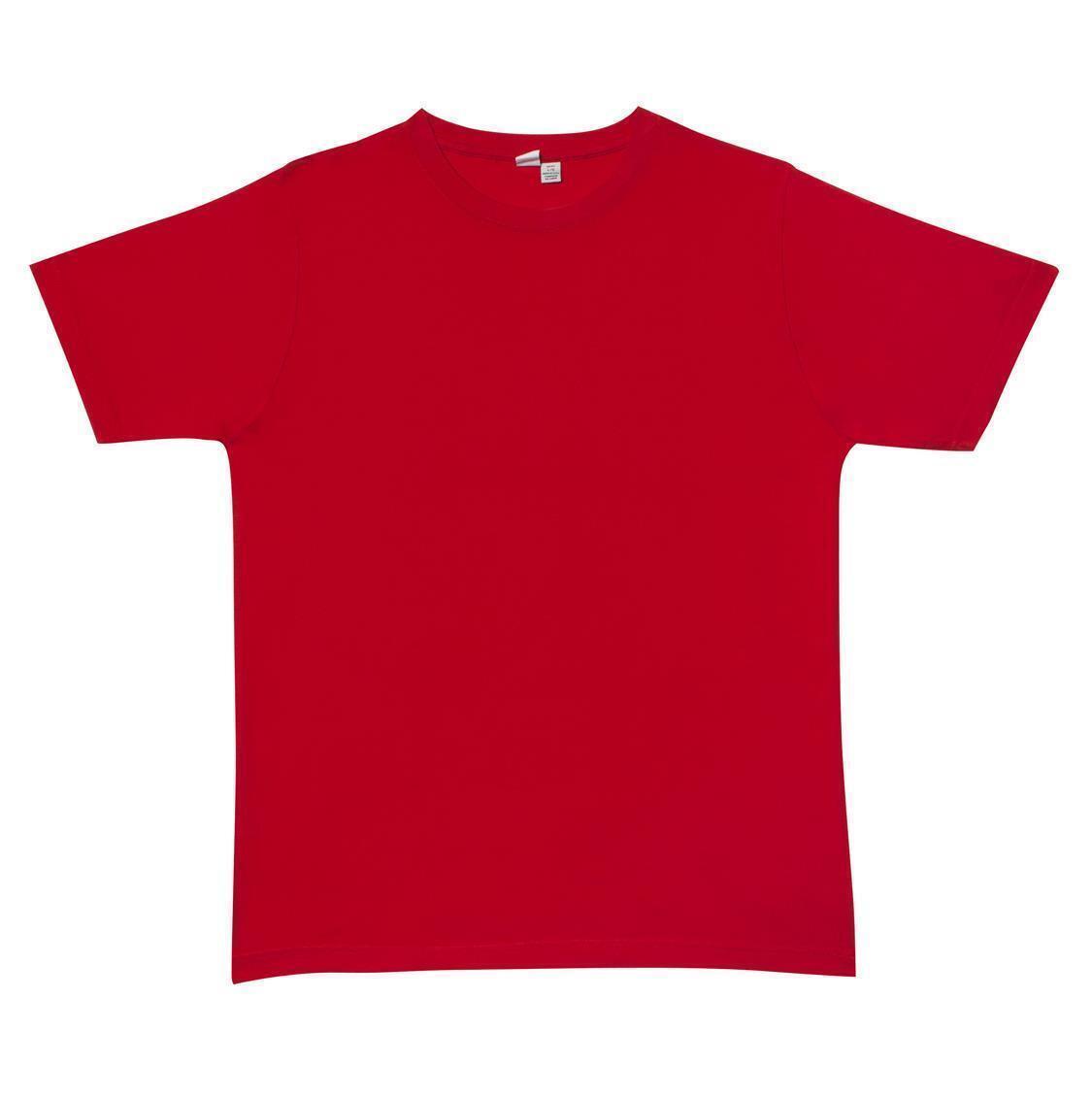 Plain T-Shirt 100% COTTON Basic Blank Tee Mens Ladies Casual BULK Adults - Red - L