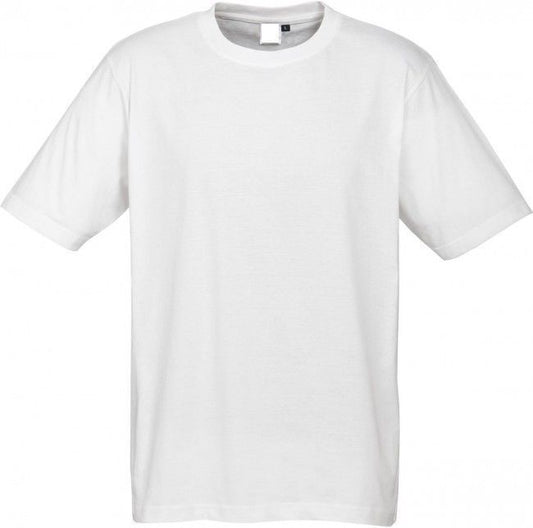 Plain T-Shirt 100% COTTON Basic Blank Tee Mens Ladies Casual BULK Adults - White - L