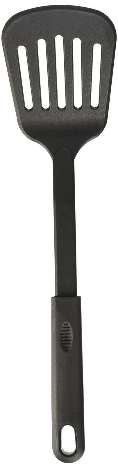 32cm Nylon Slotted Non-Stick Spatula Cooking Tool Utensil in Black