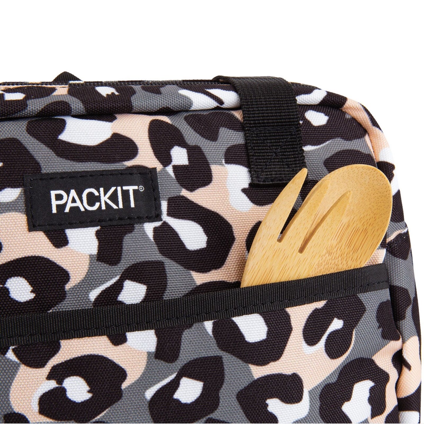 PACKIT Freezable Ice Lunch Bag Tote Food Storage Camping Travel Tiger - Wild Leopard