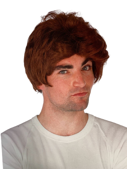 Mens Car Salesman Wig Party Costume Dress Up Fancy - Brown