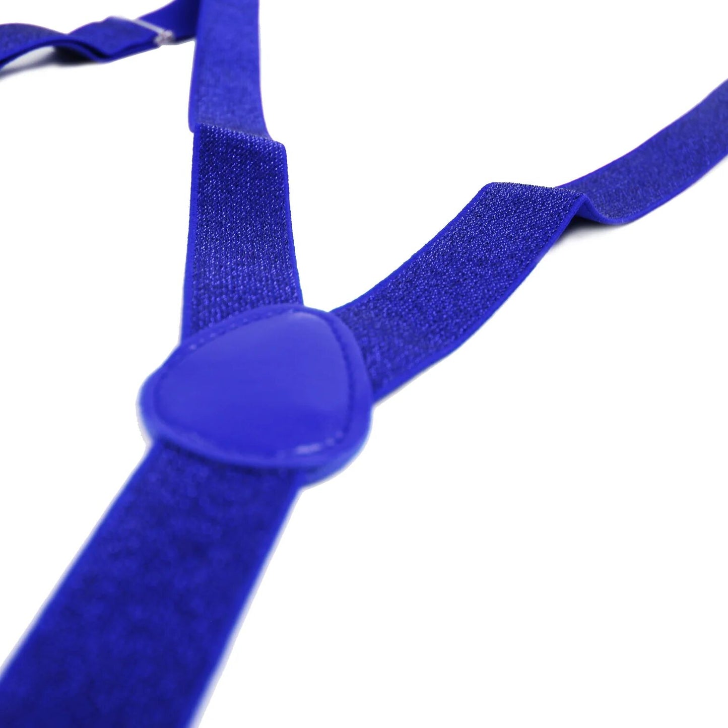 Mens Suspenders Braces Adjustable Strong Clip On Elastic Formal Wedding Slim - Blue (Glitter)